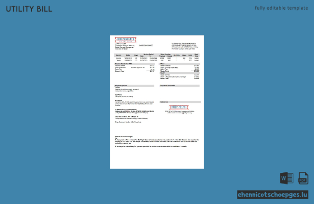USA Missouri Independence Utilities Stromrechnung Version 2 Beispielvorschau